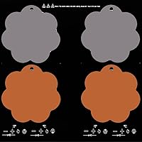 4 Pieces Induction Cooktop Protector Grey and Orange 25cm Ultra Thin Induction Stovetop Mats Silicone Fiberglass