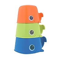 Nuby Whale Bath Cups, 3 Stacking Cups, BPA Free