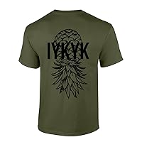 Mens Funny Upside Down Pineapple IYKYK Distressed Short Sleeve T-Shirt Graphic Tee
