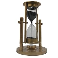 Decorative Brass Sand Timer Hourglass with Antique Maritime Brass Sand Timer with Compass Office Desk Home Gifts Kitchen Decorative Brass Compass Sand Timer for Home and Office Décor