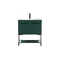 30 inch Single Bathroom Vanity in Green