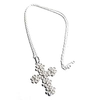 NOVICA Handmade .925 Sterling silver Cross Necklace Artisan Crafted Fine Filigree Pendant Peru 'Filigree Flowers'