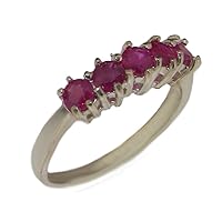 10k White Gold Natural Ruby Womens Eternity Ring - Sizes 4 to 12 Available