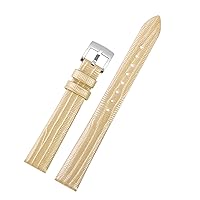 Women Genuine Leather Watch Strap for Armani AR1681 1683 1882 1926 1726 Thin Soft Wristband Watchbands (Color : ChampagneGold Silver, Size : 14mm)