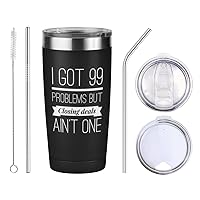 Realtor Viking Tumbler Black 20oz - I Got 99 Problems But Closing Deals Ain't One - Real Estate for Agent Salesman Office Employee Boss Coworkers