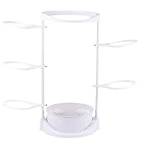Ball Storage Rack, 7 Tier Vertical Football Storage, Multifunctional Ball Stand with Detachable Basket, Rotatable Height Adjustable Stable Ball Rack for Gym Storage