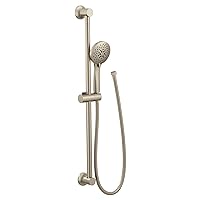 Moen Eco-Performance Brushed Nickel Handheld Shower with Adjustable 30-Inch Slide Bar and 69-Inch Hose, 5-Function Hand Shower offers Personalized Spray Options, 3558EPBN