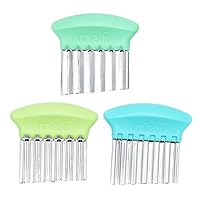 melii Stainless Steel Crinkle Cutters, 3 Pack Wavy Knives with Different Blades, Perfect for Cutting Vegetables, French Fries, Sandwiches, Fruits, Great Tool for Baby Led Weaning - Blue, Mint, Lime