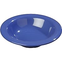 Carlisle FoodService Products Sierrus Melamine Bowl Shatter-Resistant, Dishwasher Safe Bowl with Rim for Pasta, Soup, And Cereal, 8 Ounces, Ocean Blue