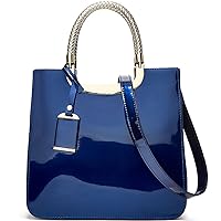Glossy Patent Leather Women Handbag Shiny Shoulder Bag Evening Purse Style Top-Handle Bag Crossbody Satchel Party