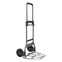 Folding Hand Truck and Dolly, 264 Lb Capacity Heavy-Duty Luggage Trolley Cart with Telescoping Handle and PP+EVA Wheels
