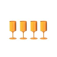 Knork Eco 4 Piece Party Cup, Outdoor Wine Stem, Orange