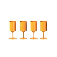 KNORK Eco 4 Piece Party Cup, Outdoor Wine Stem, Orange