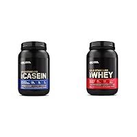 Optimum Nutrition Gold Standard 100% Micellar Casein Protein Powder & Gold Standard 100% Whey Protein Powder, Double Rich Chocolate, 2 Pound (Packaging May Vary)