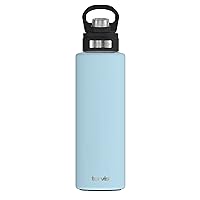 Tervis Powder Coated Stainless Steel Triple Walled Insulated Tumbler Travel Cup Keeps Drinks Cold, 40oz with Deluxe Spout Lid, Blue Moon