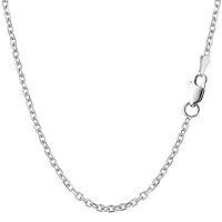The Diamond Deal 925 Sterling Silver Rhodium Plated 2.3mm Thick Cable Chain Necklace for Pendants And Charms With Lobster-Claw Clasp For Men And Women’s Jewelry in Many Sizes (18