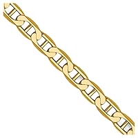 10k Gold 3mm Flat Nautical Ship Mariner Anchor Chain Necklace Jewelry Gifts for Women - Length Options: 16 18 20 22 24