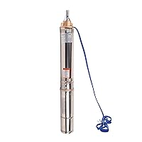 1HP Deep Well Pump, 220V/60Hz, 33GPM, 207ft Head Submersible Well Pumps with 9.8ft Electric Cord, 4