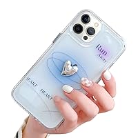 Compatible with iPhone 13 Pro Max Case Clear, Luxury Planet Cute 3D Love Heart Print Crystal Case for Women Girls Slim Soft TPU Bumper Acrylic Back Shockproof Phone Case for iPhone 13 Pro Max