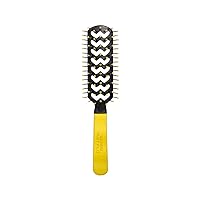 Cricket Static Free Fast Flo Color Vent Hair Brush for Blow Drying, Styling and Detangling for Long Short Thick Thin Curly Straight Wavy All Hair Types, Party Pleaser (Yellow)