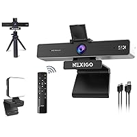 NexiGo 4K Webcam Kits, Zoom Certified, N950P Web Camera with Remote, Sony Starvis Sensor, 5X Digital Zoom, Extendable Tripod Stand, Video Conference Lighting, for Zoom Skype Teams Twitch