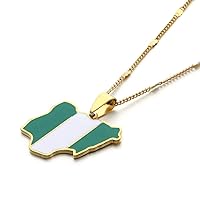 Exquisite Nigeria Map Flag Pendant Necklaces Nigerian Charm Jewelry