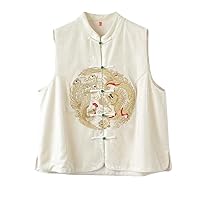 Silk Velvet Embroidery Waistcoat for Women's Chinese Element Vest 61