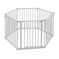 Toddleroo by North States 3 in 1 Metal Superyard 6 Panel Play Yard, Baby Gate, Playpen or Extra Wide Baby Fence, 151