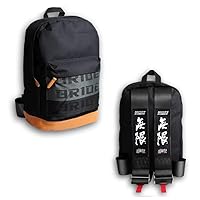 JDM Bride Racing Laptop Travel Backpack Brown Bottom with Adjustable Harness Straps (MUGEN-BK)