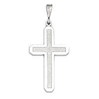 14k White Gold Cross Pendant