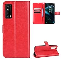 Case for TCL Stylus 5G,TPU PU Leather Kickstand Flip Folio Wallet Cover Case with Card Slot Magnetic Closure Bumper Phone Case for TCL Stylus 5G (T779W) 6.81 inch 2022 (Red)