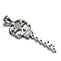 Stainless Steel Sweater Chain Women's Jewelry Inlay Key Titanium Steel Pendant