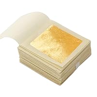 KINGBOOM 24K Edible Gold Leaf Sheets - 10 Sheets of 1.7 x 1.7 Inches Genuine Gold Leaf for Cupcakes, Candies, Chocolates, and Skin Care