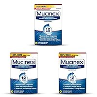 Mucinex Maximum Strength 12 Hour Chest Congestion Expectorant Relief Tablets, 1200 mg, 28 Count, Thins & Loosens Mucus (Pack of 3)