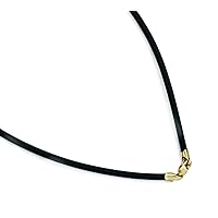 14k Yellow Gold Rubber Cord Necklace Measures 3mm 24 Inch Jewelry Gifts for Women