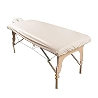 ForPro Waterproof Spa Treatment Polyester Massage Sheet Set, Machine-Washable, Ideal for Massage Tables, Includes Massage Fitted Sheet and Massage Face Rest Cover - Natural