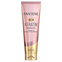 Pantene Keratin Leave-In Conditioner, Protein Treatment, with Argan Oil, Repairs Split Ends, Protects Hair from Damage, for Dry Damaged Hair, Safe for Color Treated Hair, Formaldehyde Free, 8.4oz
