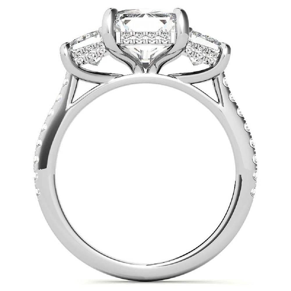 7 TCW Radiant Infinity Accent Engagement Ring Wedding Eternity Band Solitaire Silve Jewelry Setting Anniversar WomenRing Gift