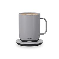 Temperature Control Smart Mug 2, 14 Oz, App-Controlled Heated Coffee Mug with 80 Min Battery Life and Improved Design, Gray