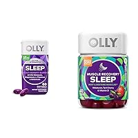 OLLY Sleep Aid Bundle with Melatonin, Magnesium and Muscle Recovery - 60 Count Softgels and 40 Count Gummies