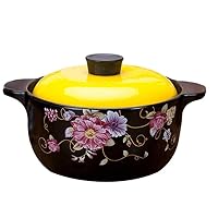 Clay Casserole Pot Terracotta Stew Pot Ceramic Casserole - Durable Good Insulation Effect Hard Material Easy to Clean-Capacity 4L_and