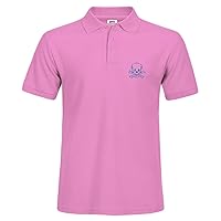 Short Sleeve Polo Jersey Pink Sport Polo Uniform With Size Large For Men