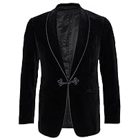 Black Fleece Jackets Shawl Lapel Loose Vintage Blazer for Dinner Party Prom Male Suit Coat