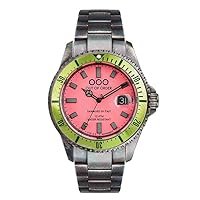 Out of Order Casanova Anguria Stainless Steel Swiss Quartz Green Pink Men's Watch, Bracelet, Bracelet