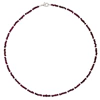 I-be, Garnet Pink Faceted Necklace 925 Sterling Silver Lobster Clasp 4421/42/p in Gift Box