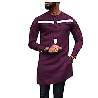 African Men Shirt Plus Size Dashiki Tops Ankara Blouse Long Sleeve Outwear Tribal Dress Shirts