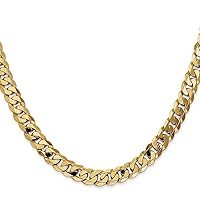 14 kt Yellow Gold Flat Beveled Curb Chain 8.5 Inches x 7.25 mm