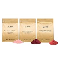 PURE ORIGINAL INGREDIENTS Cranberry, Pomegranate, & Blueberry Powder Bundle (1lb Each), Supplements, Fruit Powders, Flavorings