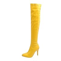 Over The Knee Sexy Stiletto High Gogo Boots For Women Side Zipper Pointed Toe Platform Long Stretch Fall Boots