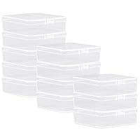 Rocutus 12 Pack Small Clear Plastic Storage Containers with Lids,Beads Storage Box with Hinged Lid for Beads,Earplugs,Pins, Small Items, Crafts, Jewelry, Hardware (4.1 x 4.1 x 1.4 Inches)